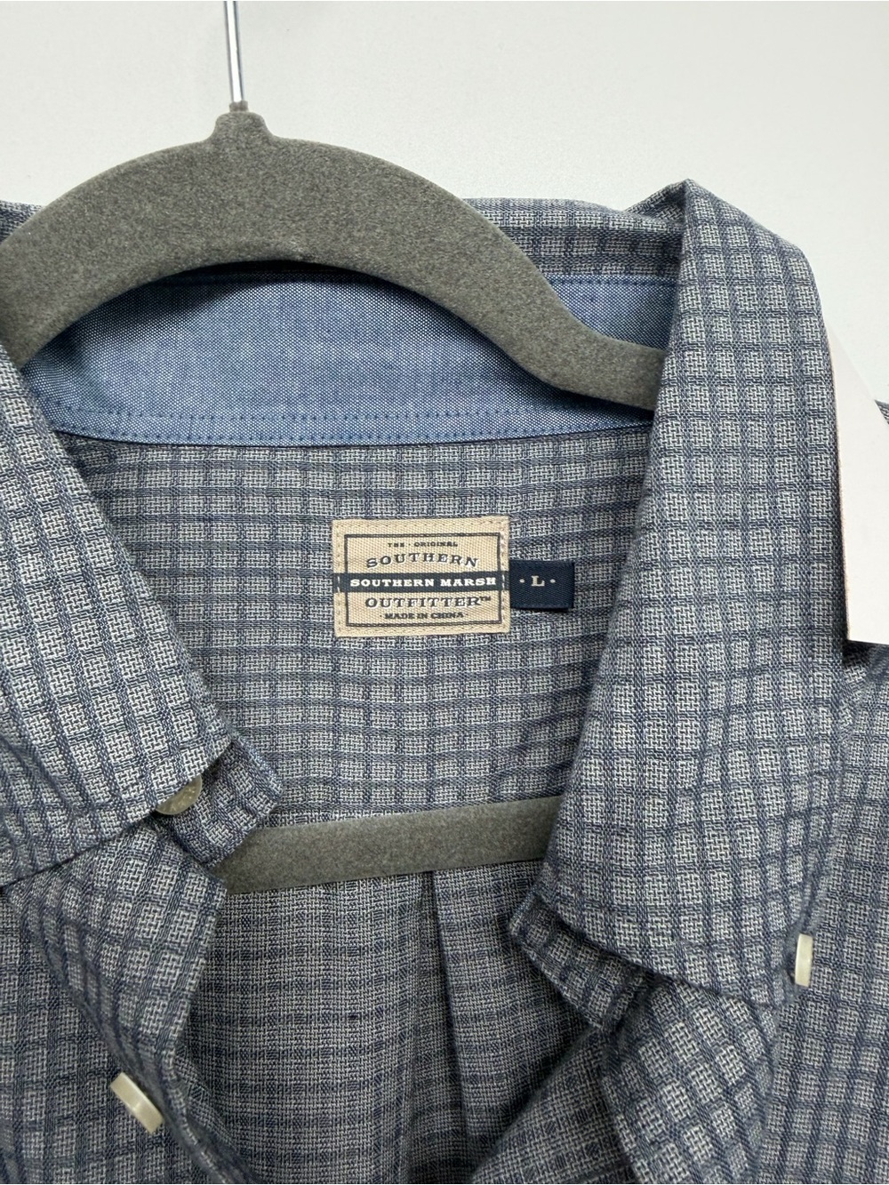 Southern Marsh Men's Blue Check Button-Down Shirt - Picture 3 of 5